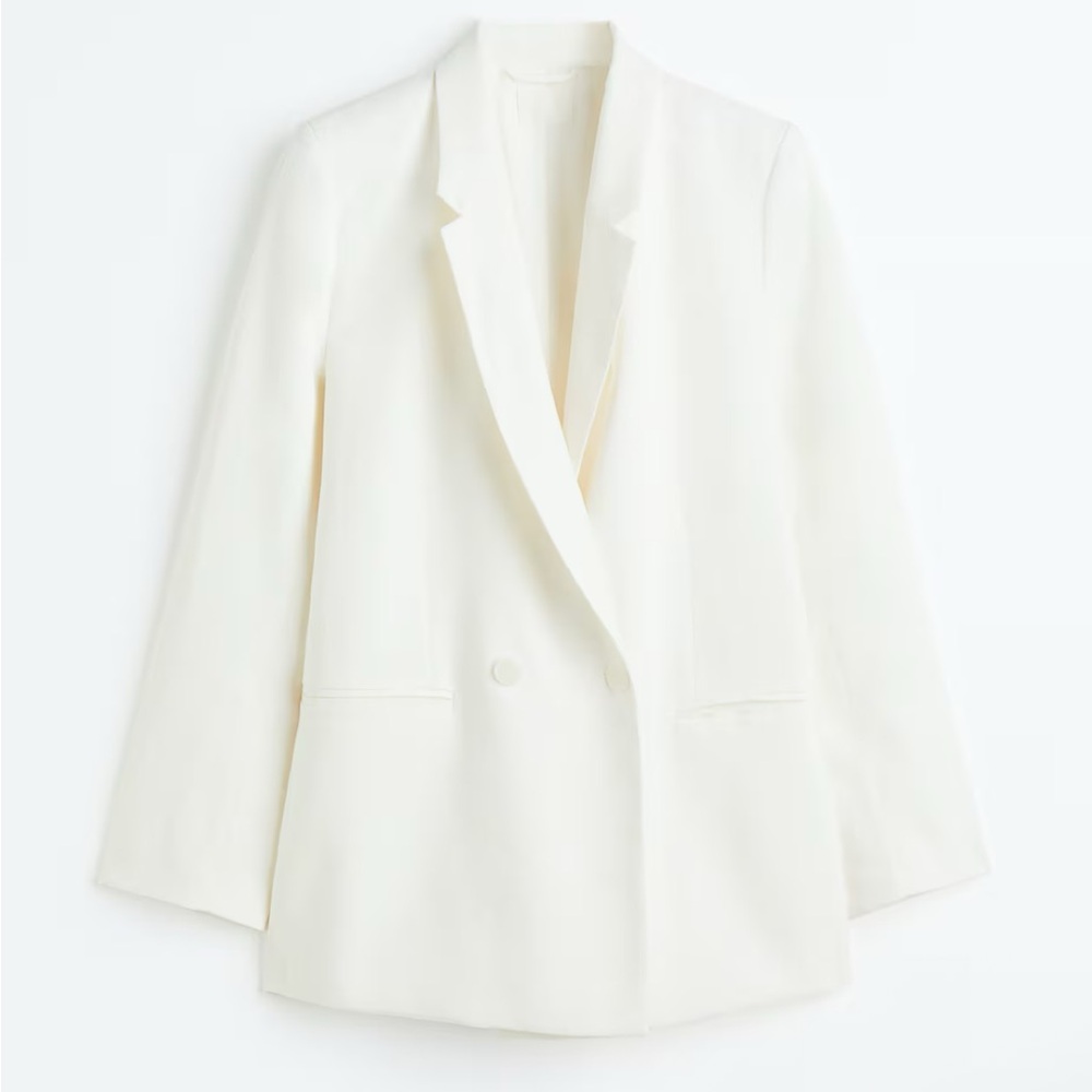 Elegant White H&M Women's Oversized Blazer